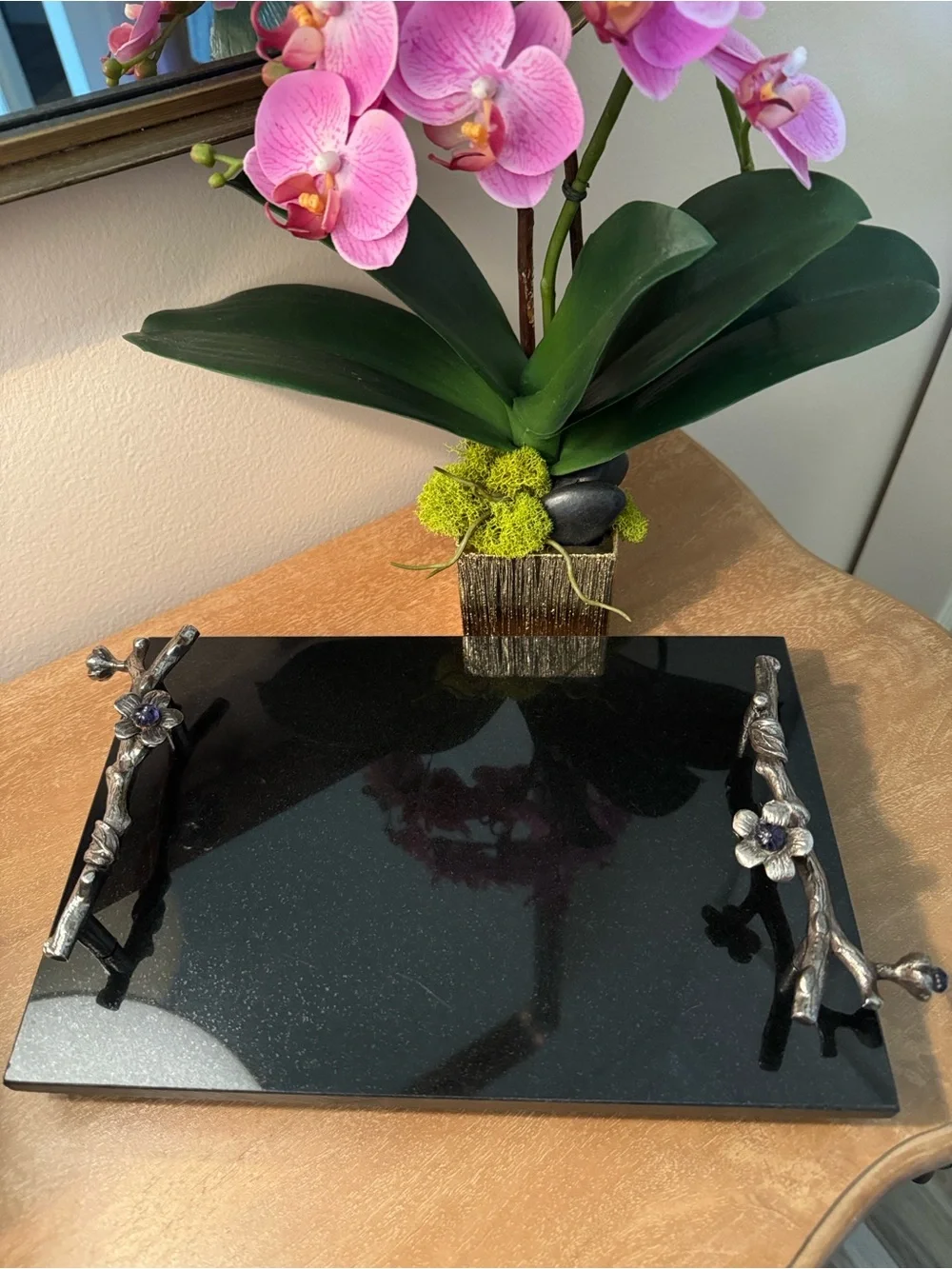 Highly Polished Black Slate Cheese Board or Serving Tray